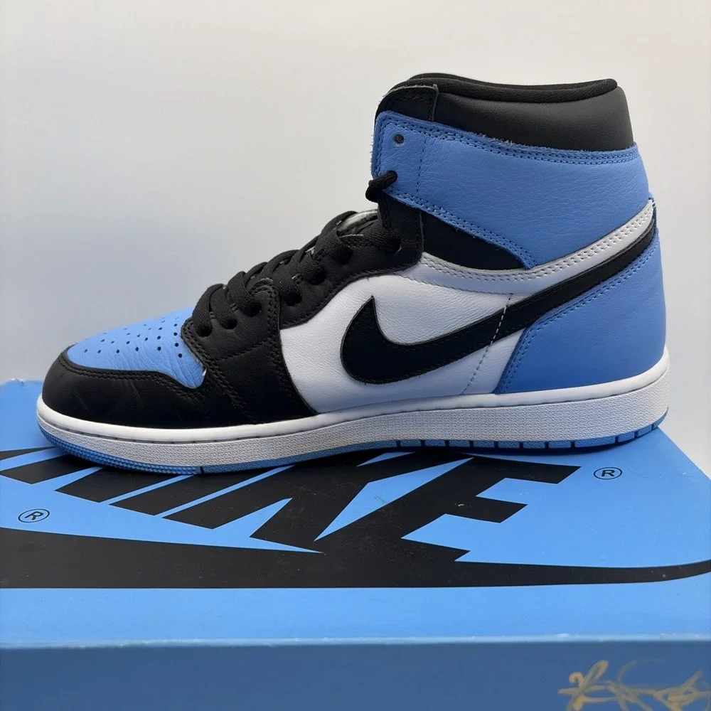 Jordan 1 Retro OG High UNC Toe Blue Black White DZ5485-400 Mens Size 12